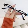 Eyebrow Frame Metal Glasses Frame Male Business Trend Student Boys Anti-Blue Light Glasses Flat Mirror Female Hair