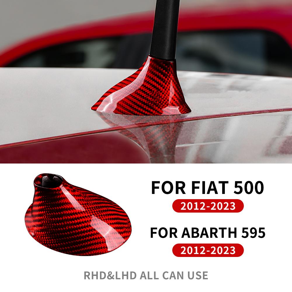 Real Hard Carbon Fiber Antenna Shark Fin for Fiat 500 Abarth 595 2012-2023 Interior Accessories
