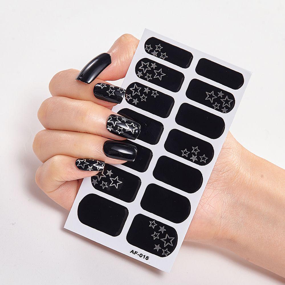Women Girls Press On Nail Manicure Nail Polish Strips Nail Art Decal Full Nail Wraps Nail Stickers
