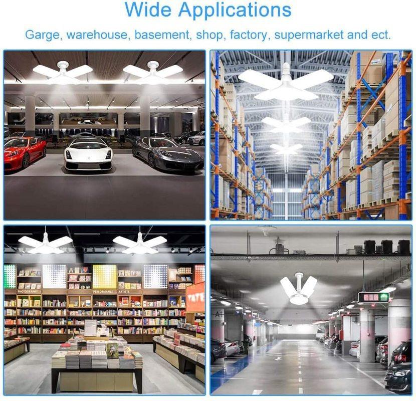 Супер яркое промышленное освещение E27 E26, светодиодный вентилятор, гаражный светильник, 6500LM, 85-265 В, промышленная лампа с высоким пролетом, деформируемые светодиодные лампочки