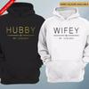 Personalised Wifey Hubby Hoodie Matching Couples Wedding Gift Custom Date Top