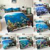 Ocean Duvet Cover Set Blue Sea Fish 3D Printed Kids Bedding Set Queen King Nordic Ocean Landscape Soft Polyester Comforter Cover