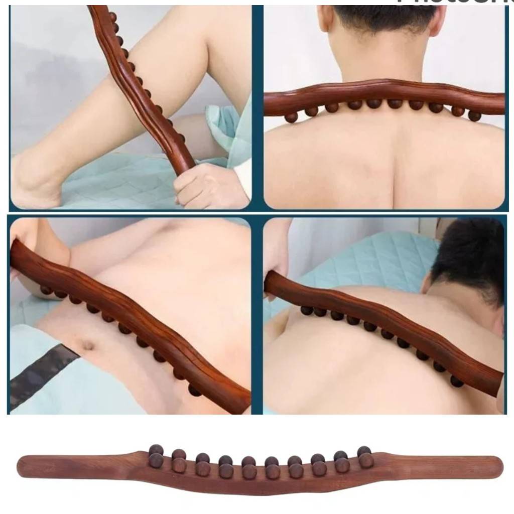 20 шариков, массажный деревянный инструмент, ролик для сухожилий, бук, соскоб, палочка, лечение, Гуаша, расслабляющая терапия, задняя нога