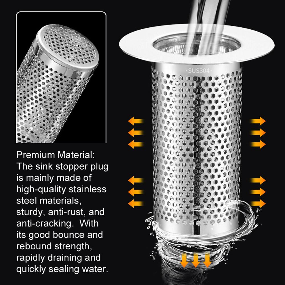 Универсальная пробка для раковины с корзиной, отскакивающая пробка для раковины с медным сердечником, сливная пробка для умывальника