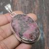 Rhodonite Gemstone Handmade Solid 925 Sterling Silver Jewelry Pendant For Her