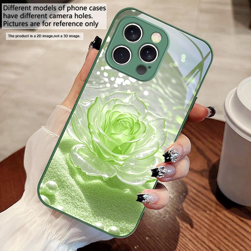 Градиентный кристально-розовый чехол для iPhone 16 E 15 14 13 Plus 12 mini 11 Pro Max XR Xs Max 16E X 7 8 6 6S 2022 из закаленного стекла