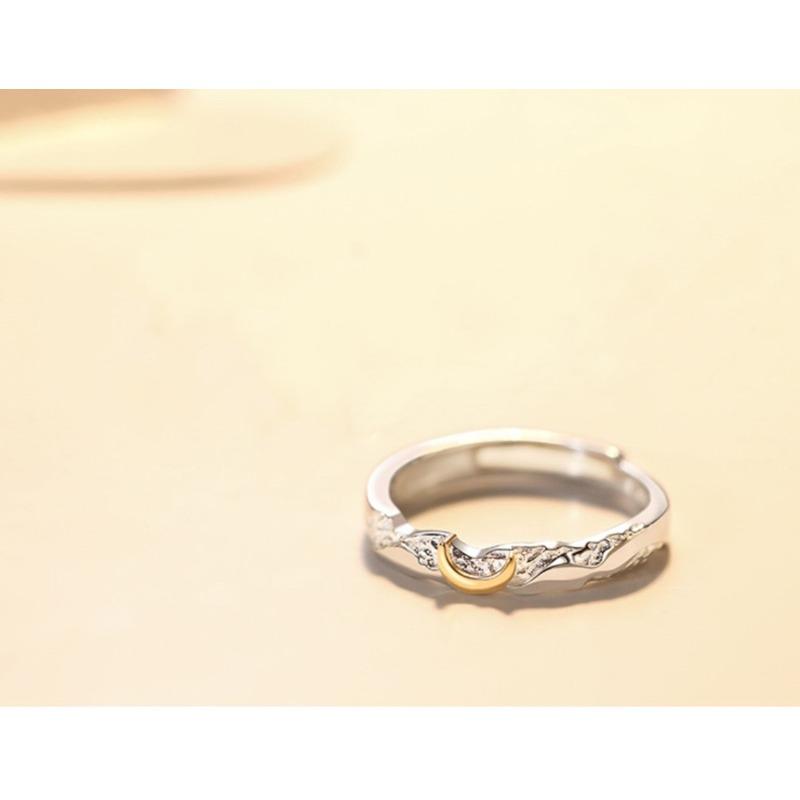 Солнце и Луна Сопровождают Новое Кольцо для Пары Женское Нишевое Дизайнерское Личностное Метровое Высококлассное Чувство Универсальное Открытое Кольцо, Ювелирный Подарок