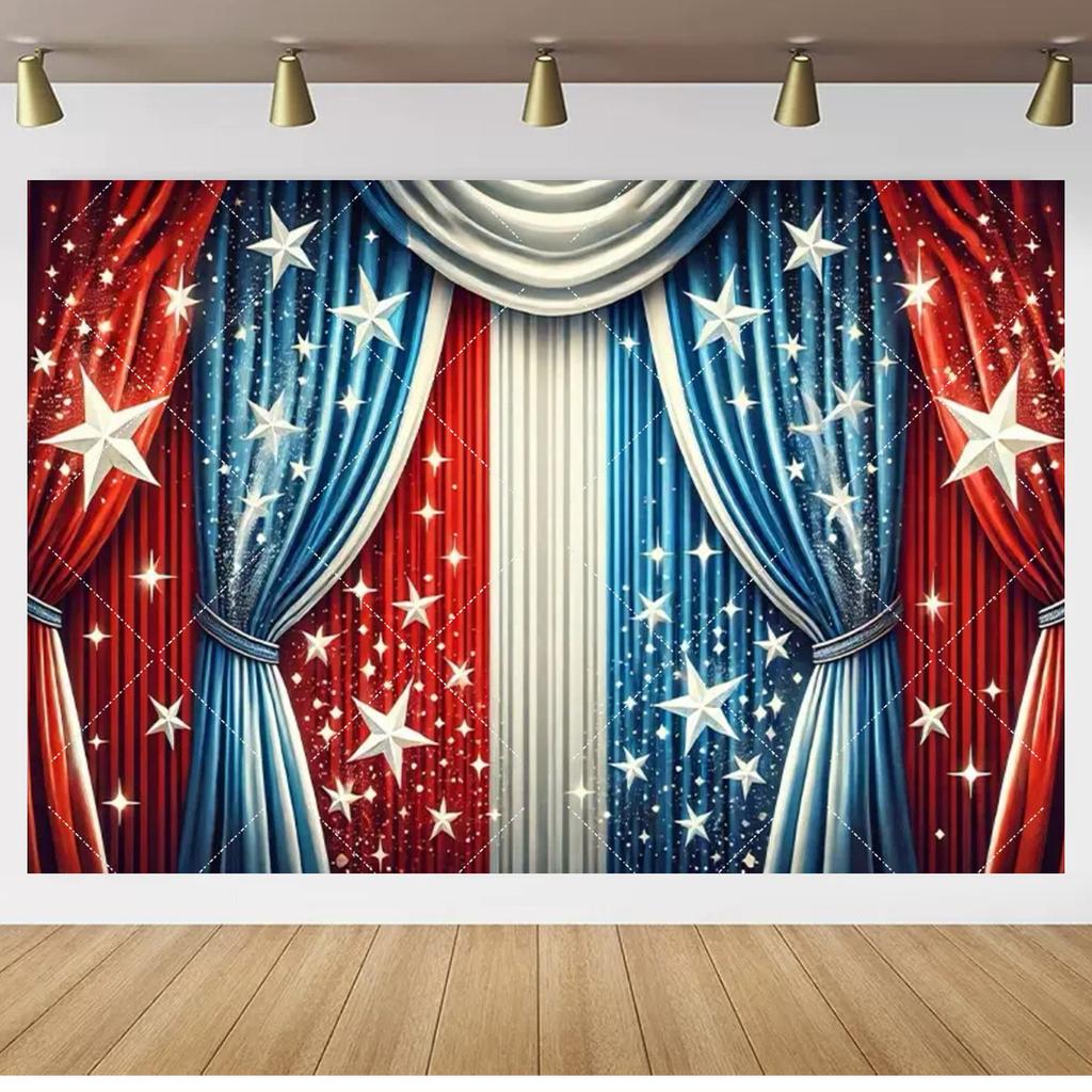 Патриотический Фотофон для 4 июля, Баннер ко Дню Независимости Америки, Декорация для Фотобудки со Звездами и Полосами.