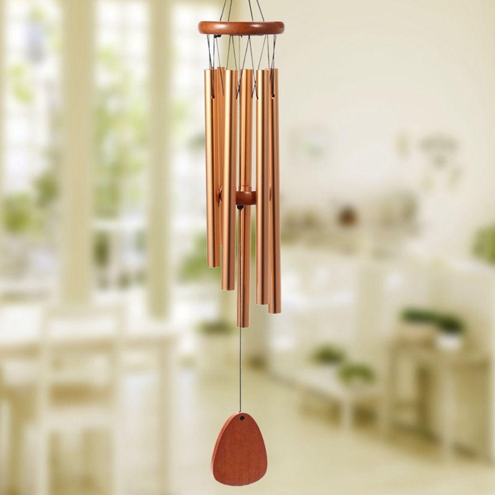 New Aluminum Metal Tubes Windchime 37 Inch Zen Atmosphere Aluminum Wind Chimes 6 Rods Large Wind Bell Garden