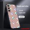 Macaron Cute pink girl pattern Phone Case For Samsung Galaxy S26 S25 S24 S23 S22 S21 Plus Ultra Note20 Soft Black