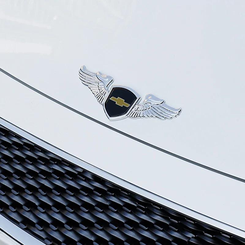 AABHE1 For Chevrolet Logo Badge Aveo Cruze Malibu Trax Lacetti Niva Captiva Camaro Metal Auto Hood Emblem Sticker Car Front Accessories