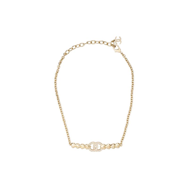 Chanel 23S [Модный тренд Весна-Лето 2023] Двойной C Модный тренд Хрусталь Металл Стразы Ожерелье Женское Золотой