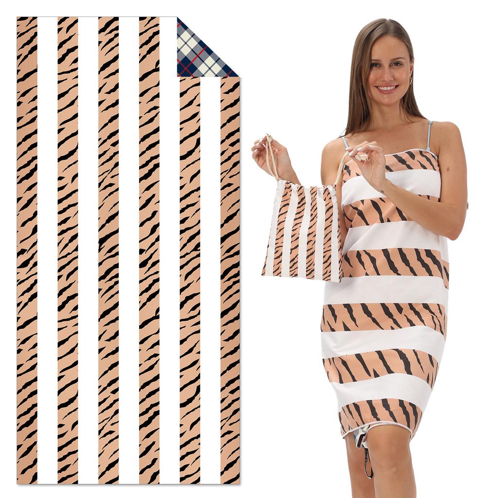 New, Double-sided Velvet Beach Towel Quick-drying Sports Towel Printed Bath Towel