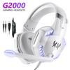 G2000 Gaming Headset Deep Bass Stereo Game Headphone with Microphone LED Light Soft Memory Earmuffs for PC Laptop