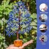Lapis Lazuli Crystal Tree Home Decor Showpieces for Good Luck Money Crystal Tree Gift Items Office Bedroom Decor Wedding Gift, Silver Wire, 10-12 inch