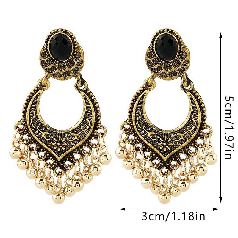 Металлические винтажные серьги-кисточки в этническом стиле для женщин и девочек, резные серьги-подвески в богемном стиле, ювелирные аксессуары, подарки