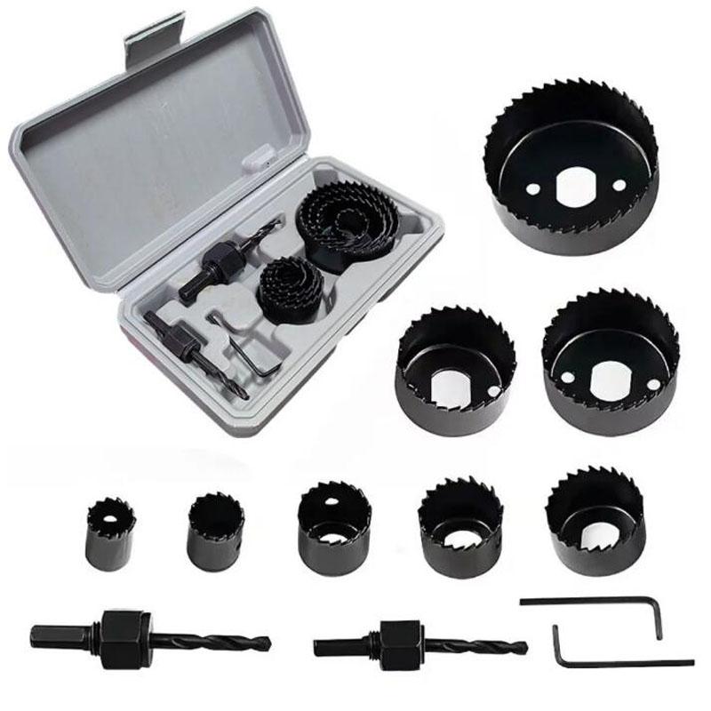 Hole Saw Kit Durable Carbon Steel Metal Circle Power Drill Hole Cutter for Wood PVC and Plastic