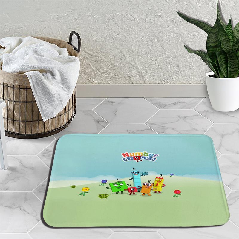 Коврики с цифровыми блоками с героями мультфильмов для спальни, плюшевые коврики с цифрами, коврики из фильмов, прикроватные коврики, нескользящие напольные коврики