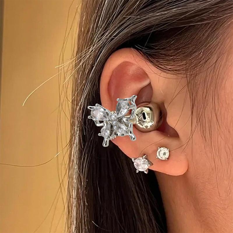 Серьги для клипсы на ухо Наушники Бабочка Бусины Сияющие Украшения Красивые Аксессуары для Наушников