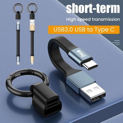 Новый Короткий Брелок USB-Кабель для Передачи Данных 3.1А Макс. Кабель Быстрой Зарядки Micro Type-C на USB A Зарядный Шнур для Смартфона Планшета