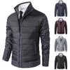 Mens Fleece Lined Quilted Jacket Zip Up Cable Knitted Wool Blend Jumper Cardigan Warm Winter