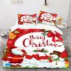 Комплект постельного белья с цифровой печатью в рождественском стиле - полиэстер - декор спальни - 1 покрывало + 2 наволочки (нет подушки)