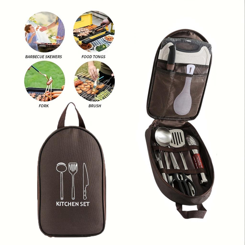 Outdoor Cookware Bag Camping Storage Bag Portable Travel Utensil Bag Picnic Bag Cookware Utensil Organizer (No Tableware)