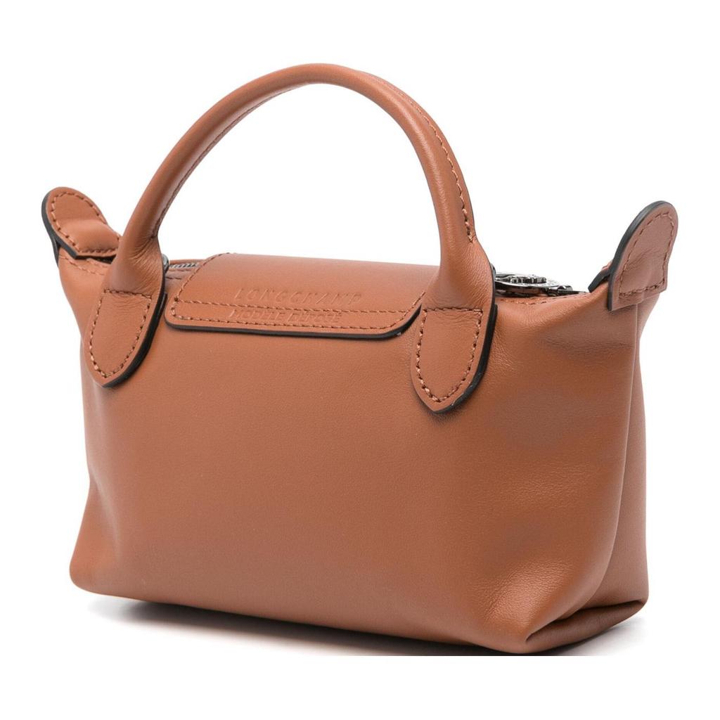 Longchamp Le Pliage Xtra Logo Zipper Closure Crossbody Shoulder Bag Leather Mini Women bags Brandy 34205987504