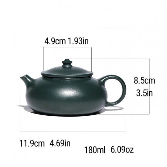 Chinese Teapot Yixing Zisha Clay Teapot 180ml Artisan-Crafted Green