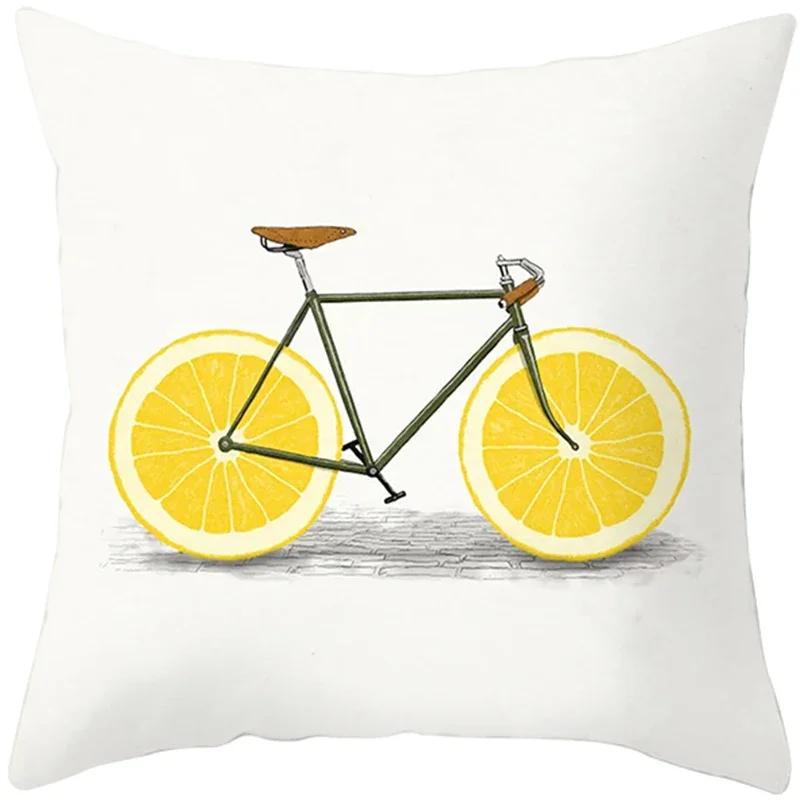 Летняя желтая наволочка с принтом листьев ананаса Домашний декор 100% полиэстер Наволочка для дивана Funda Cojin 45*45 Подушки