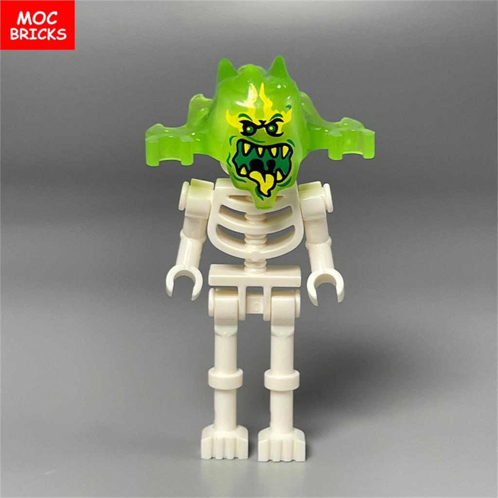 Нетоксичные Moc Кирпичи Хэллоуин Светящийся Шлем Фигурка Призрак Строительные Блоки Аксессуары Подарки для Детей Детские Игрушки