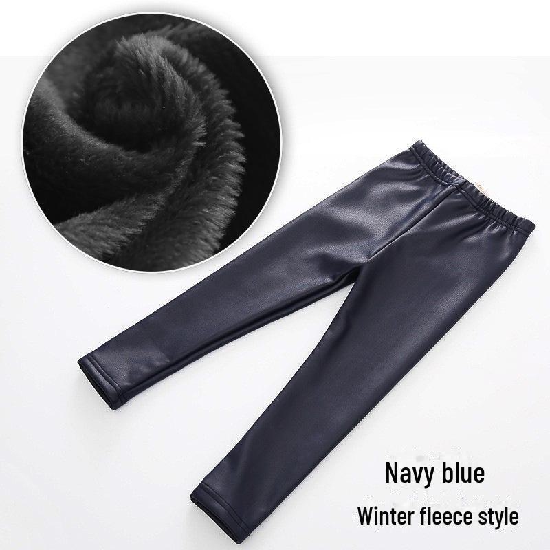 Новые леггинсы из искусственной кожи для девочек на осень/зиму с бархатной подкладкой
