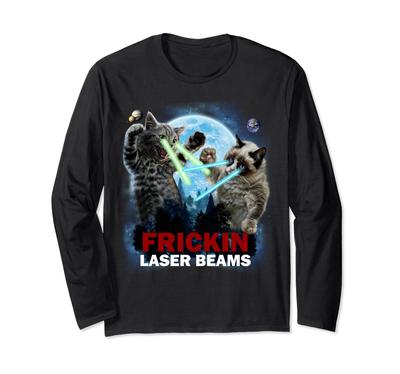 Футболка с длинным рукавом Giant Cat Battle Laser Beams Galaxy Frickin'