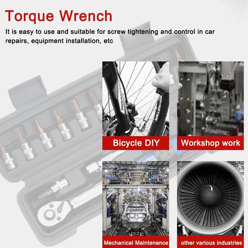 Регулируемый трещоточный ключ с крутящим моментом 2-24 Н·м Инструмент для ремонта велосипедов Быстросъемный динамометрический ключ Высокоточные динамометрические ключи с предустановленным крутящим моментом