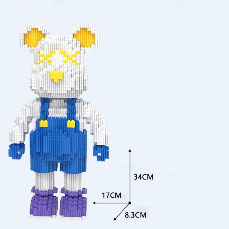 DIY Детские игрушки Мультфильм Мини Любовь Жестокий Медведь Модель Bearbrick со Световым Строительным Блоком Микро-Кирпичи Рождественский Подарок На День Рождения