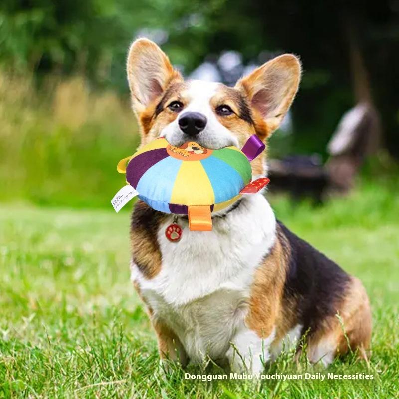 Dog Toy Frisbee Dog Training Side Shepherd Golden Retriever Medium and Large Dog Dog Toy Bite Resistant Pet Plush Frisbee