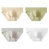 Men Briefs Mid-rise Contrast Color Panties with Scrotum Support Mercerated Waistband High Elasticity Underwear