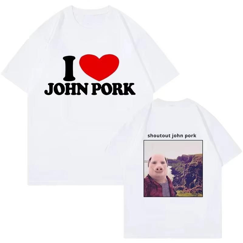ВеснаЛето Новый МужскойЖенский John Pork Is Calling Answer Call Phone Печатная Хлопковая Футболка С Коротким Рукавом С Круглым Вырезом Футболка