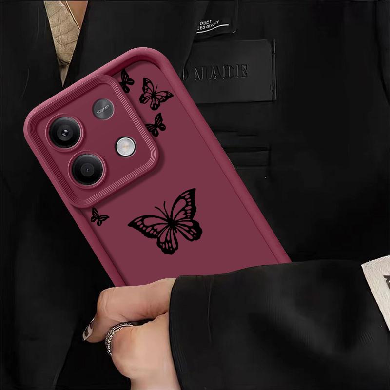 Fashion Butterfly Phone Shell For Xiaomi 13T 11T Pro Poco F6 Pro X6 M6 X5 Pro Redmi Note 13 12 11 10 Pro Max Shockproof Soft Matte Silicone Case Cover