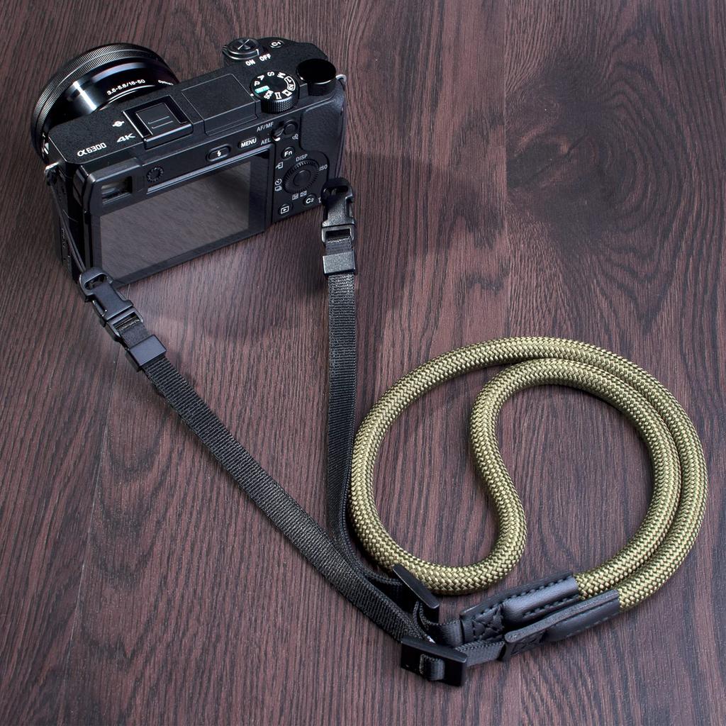 VKO Camera Neck Climbing Rope Shoulder Adjustable Length for Cameras Strap, Strap, 80-135cm SLR/Mirrorless/Compact (Green)