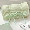 Solid Color Pencil Case Bow Drawstring Stationery Organizer INS Pen Bag  Gift