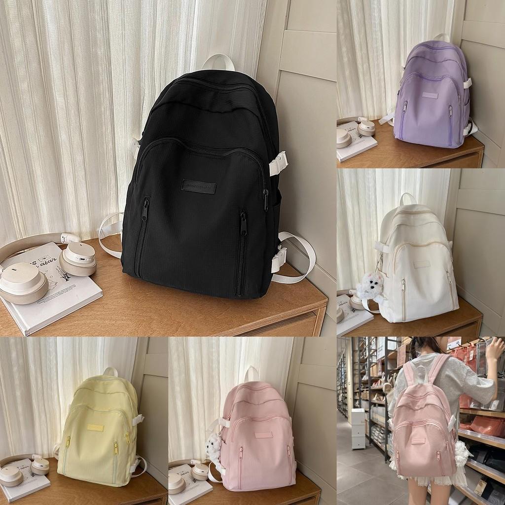 Capacity Fashion Big Backpack With Solid Color Design And Letter Decor For Daily