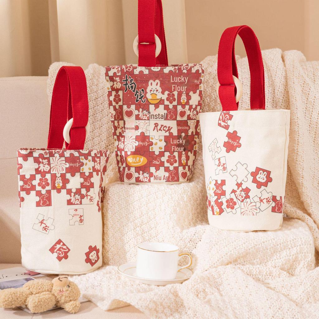 Симпатичная мини-сумочка-ведро из холста — оригинальный дизайн 2025 года, идеальный подарок на день рождения для мам