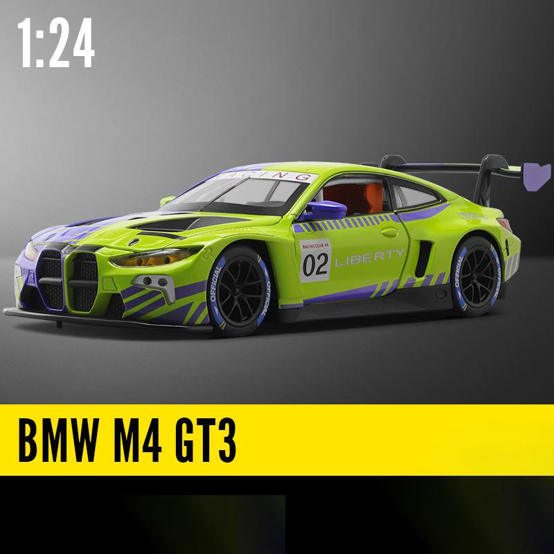 CCA 1:24 BMW M4 GT3 M6 BMW CSL Z4 Alloy Car Diecasts & Toy Vehicles Car Model Sound and light Car Toys For Kids Gifts