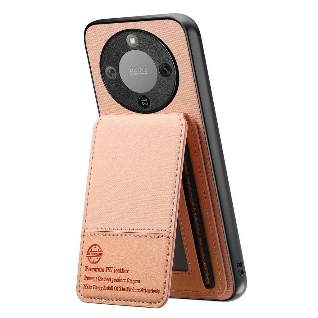 Чехол для телефона Honor Magic8 Lite 5G / X9d 5G / X70 5G Кожа с тканевой текстурой + ПК + ТПУ Чехол с держателем для карт с RFID-блокировкой