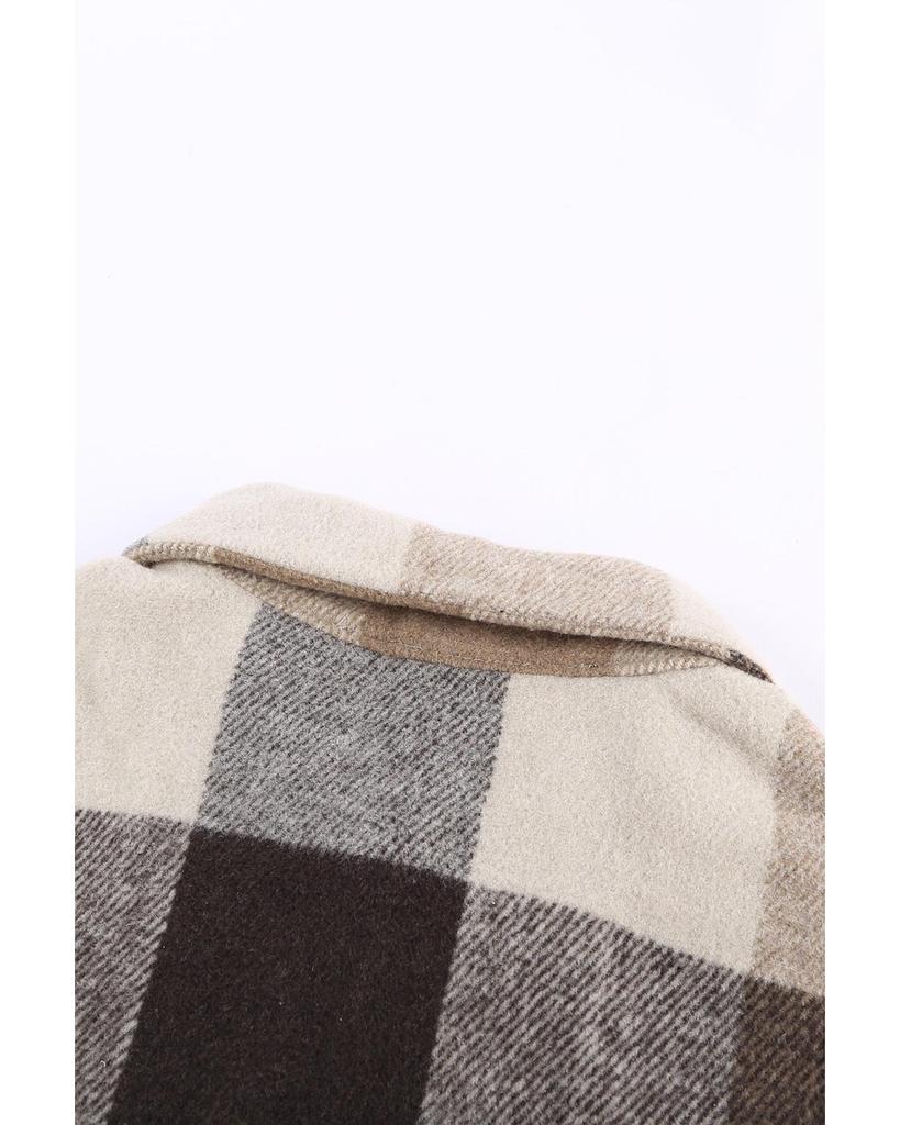 Azura Exchange Color Block Buttoned Long Sleeve Jacket with Pocket