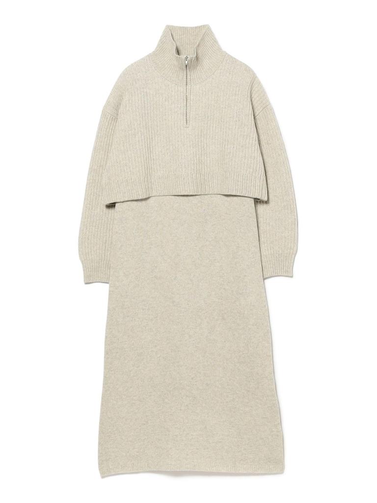 LIFE STORE by BEAMS Layered Knit Size M BMING Dress, Women's, Gray,