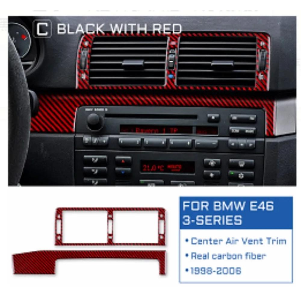 Carbon Fiber Trim for BMW E46 1998-2005, Glossy Air Vent Frame Cover Anti-Scratch Sporty Interior Upgrade