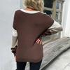 Women's Sweater, Color-Block, Leopard Print, Long Sleeve for Fall and Winter