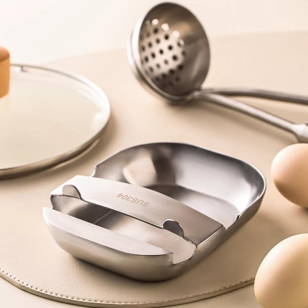 Stable Stainless Steel Spoon Rest Space Saving Kitchen Utensil Rack Restaurant Buffet
